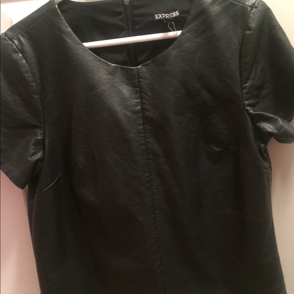 Express Tops - Leather T-shirt